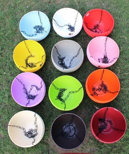 PlantaZee Hanging Planters Plastic Pots Sanitized with Hanging Chains for Balcony (Pack of 3) Multi Color | 8 Inches Diameter (B09JSW2TP3) Amazon Price History, Amazon Price Tracker