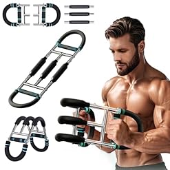 Qxeutm Twister Armtrainer, 60-110LB Verstellbares Unterarmtrainer mit 3 Stufen, Anti-Rutsch-Griffen & Doppelfedersicherheit für Arme/Brust/Beine etc, Mehrfunktional Fitnessgerät für Zuhause