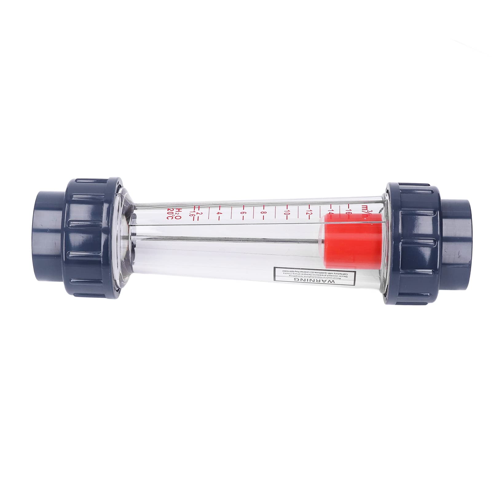 Caudalimetro de Agua Medidor de Flujo de Agua Tubo de Plástico Rotámetro de Agua Medidor de Flujo de Líquido 1,6-16 M ³ / H con Flotador ABS para Medición