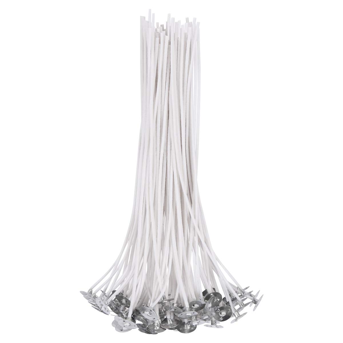Cotton Candle Wick - 50 Count, 8'' Pre-Waxed Low Smoke Flame Wick for DIY Candle Making