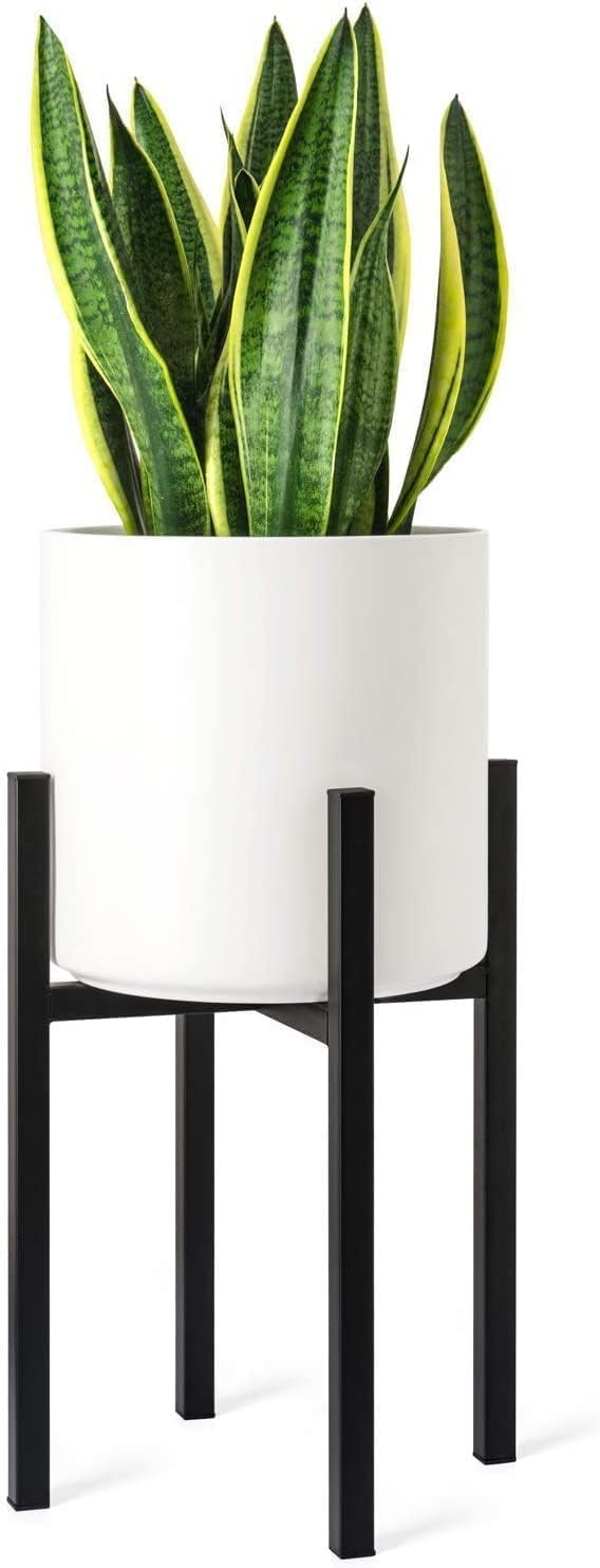 MRHH Iron Metal Indoor Out Door Garden Home Decor Flower Planter Pot Stand For Living Room Bedroom Balcony with White Iron Pot Size- 17x30 cm (12 Inch) (White & Black) (B0D8H417L1) Amazon Price History, Amazon Price Tracker
