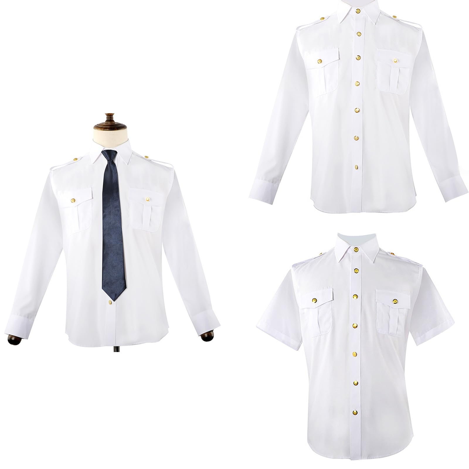 Camicia a maniche lunghe da uomo elegante con risvolto camicetta con tasca frontale casual top per ospitalità e servizio professionale a maniche lunghe