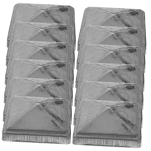 Angoily 12 Piezas Remate De Columna Piramidal Poste De La Cerca Tapa Bucle Luces Solares Para Cercas Al Aire Libre Listones Aisladores Malla Cenefa Cuerda Elástica Cadenas Silver Planchar
