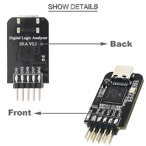 Analyseur logique 24MHz haute précision Type-C pour décoder les protocoles de microcontrôleur