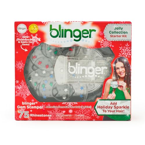 blinger ® Jolly Collection Hair Gem Stamper with 75...