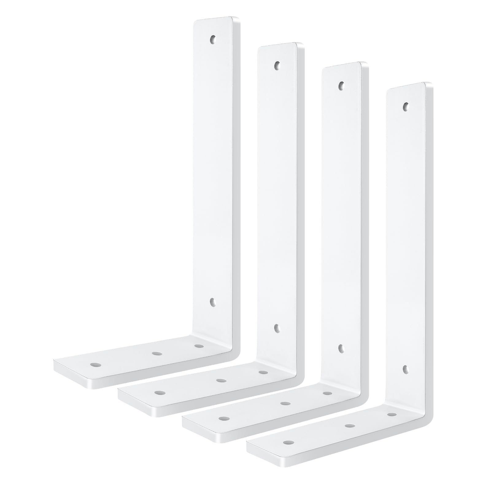 24 - 72PC White Enamel Shelf Brackets Angled Metal Shelving Support Arms 3 x 4