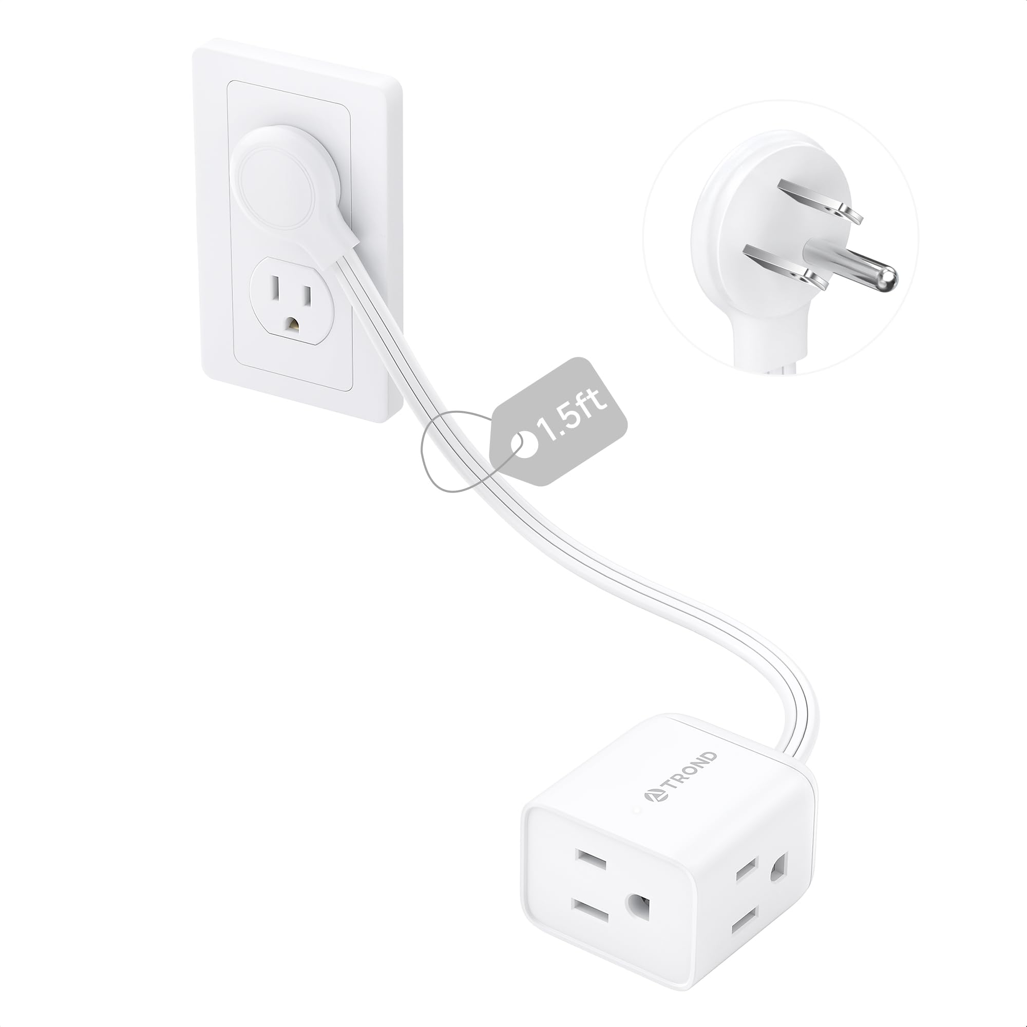 TROND 6ft Right Angle Extension Cord - Space Saving! -25 TROND 6ft Right Angle Extension Cord - Space Saving! -25