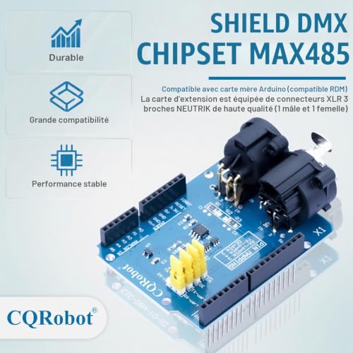 CQRobot Shield DMX/RDM Pour Arduino Contrôleur DMX512 Lumière Haut-Parleur – vue 2