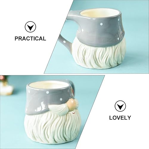 Miniatura 3 de Abaodam Taza de café de Navidad de Papá Noel, taza de gnomo de Navidad, taza de cerámica de Navidad para chocolate caliente, café, té, regalos de