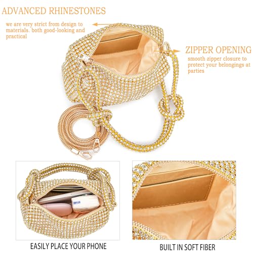 Image of BBTT.ful Rhinestone Evening Handbags Sparkling Crystal Purse Daily Casual Shoulder Bag