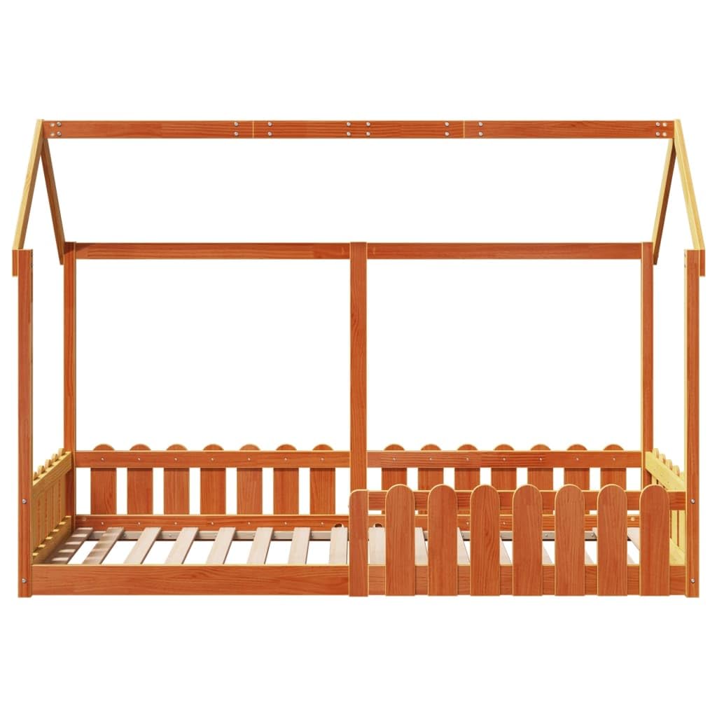 lite drewno sosnowe domek dla dzieci 80 x 200 cm brąz