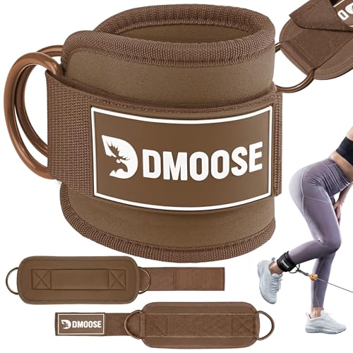 Image of DMoose Ankle Strap for Cable Machine - One Size Fit with Premium Padding, Workout Kickback Ankle Cuffs, Ankle Bands for Working Out, Booty Workouts, Leg Extension, Hip Abductors & Lower Body Exercises