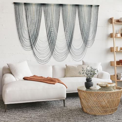 Image of IOWER Large Macrame Wall Hanging Dip-Dyed Macrame Wall Decor Boho Wall Decor Craftsmanship Fiber Art 57" W x 41" L
