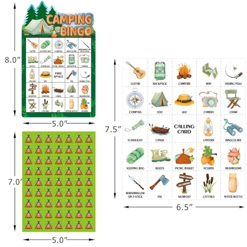 Juego Bingo Camping para Niños 24 Jugadores miniatura 3
