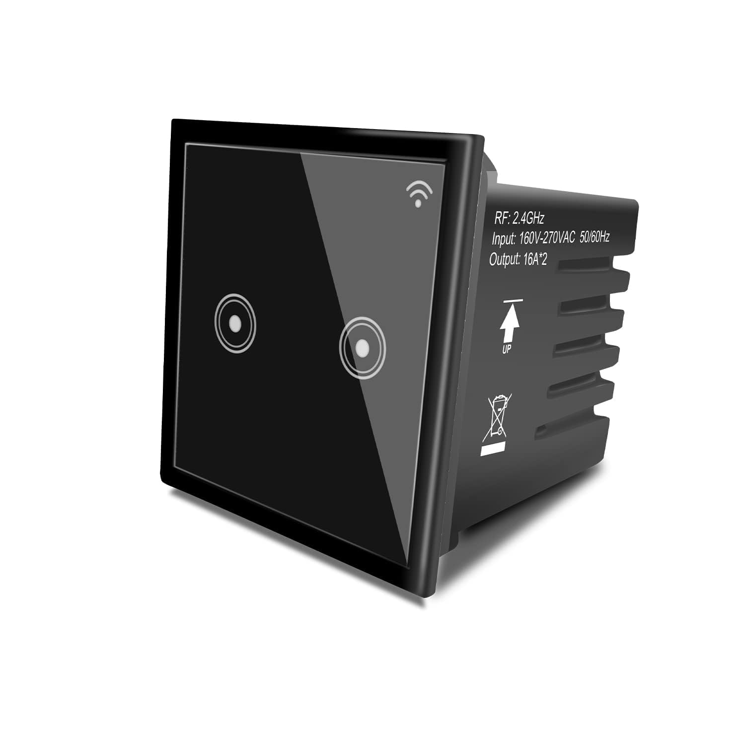 LACASA 2 Gang Smart WiFi Touch Switch 16A, Compatible with Alexa, Google Assistant, Black-image-48