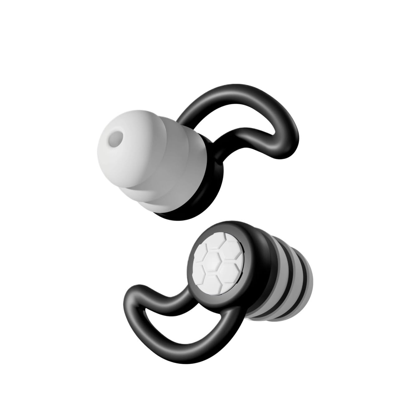 Tappi per le orecchie in silicone a 3 strati, riutilizzabili, con riduzione del rumore, morbidi, per dormire, nuotare, lavorare, protezione dell'udito (10 paia, nero)