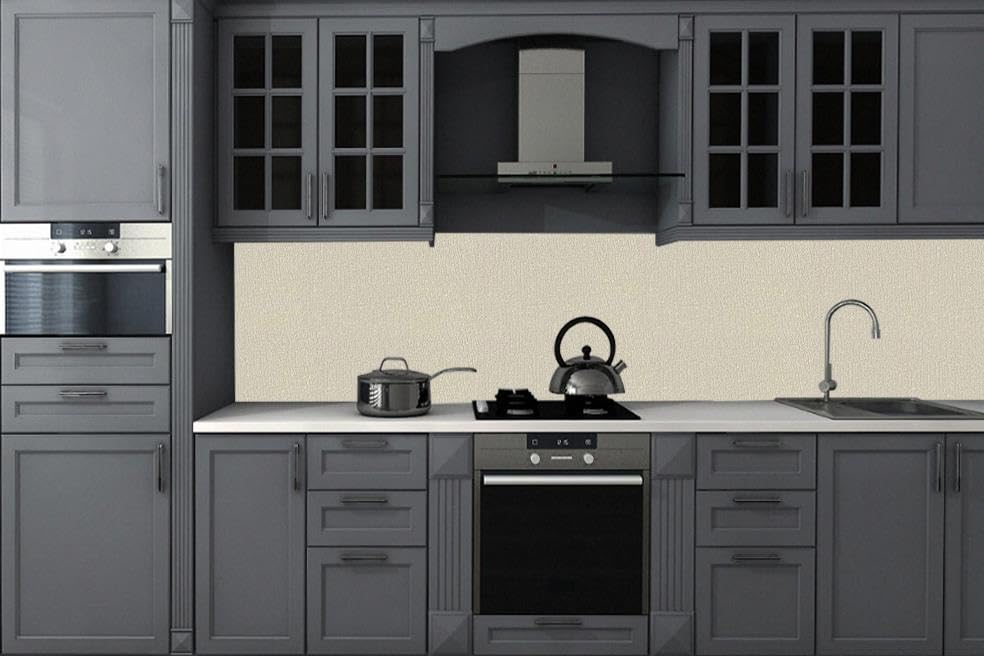 RENKLİ DUVARLAR 50x280cm Krem Folyolu Yapışkanlı Isı Ve Ses Yalıtımını Destekler Boyanabilir Duvar Paneli Kağıdı