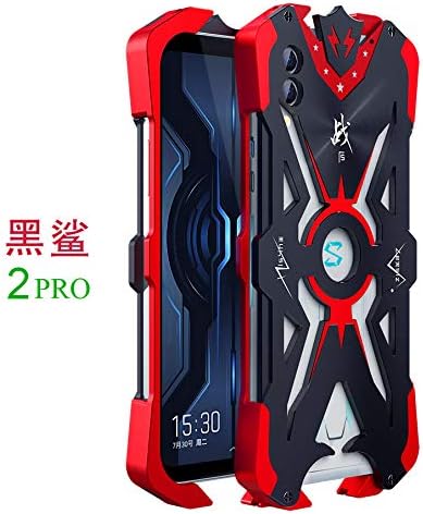 Black Shark 2 Pro Metal Case,HATA Black Shark 2 Pro Armor Aluminum Alloy Metal Bumper Hollow Rugged Shockproof Drop Protection Cool Metal Cover for Black Shark 2 Pro (Black)
