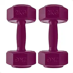 Par de Halteres Pesos 2kg Sextavado Vermelho Antiderrapante Revestido deal para Treino em Casa, Academia, Musculação, Mulheres, Iniciantes, Fisioterapia e Fortalecimento Muscular