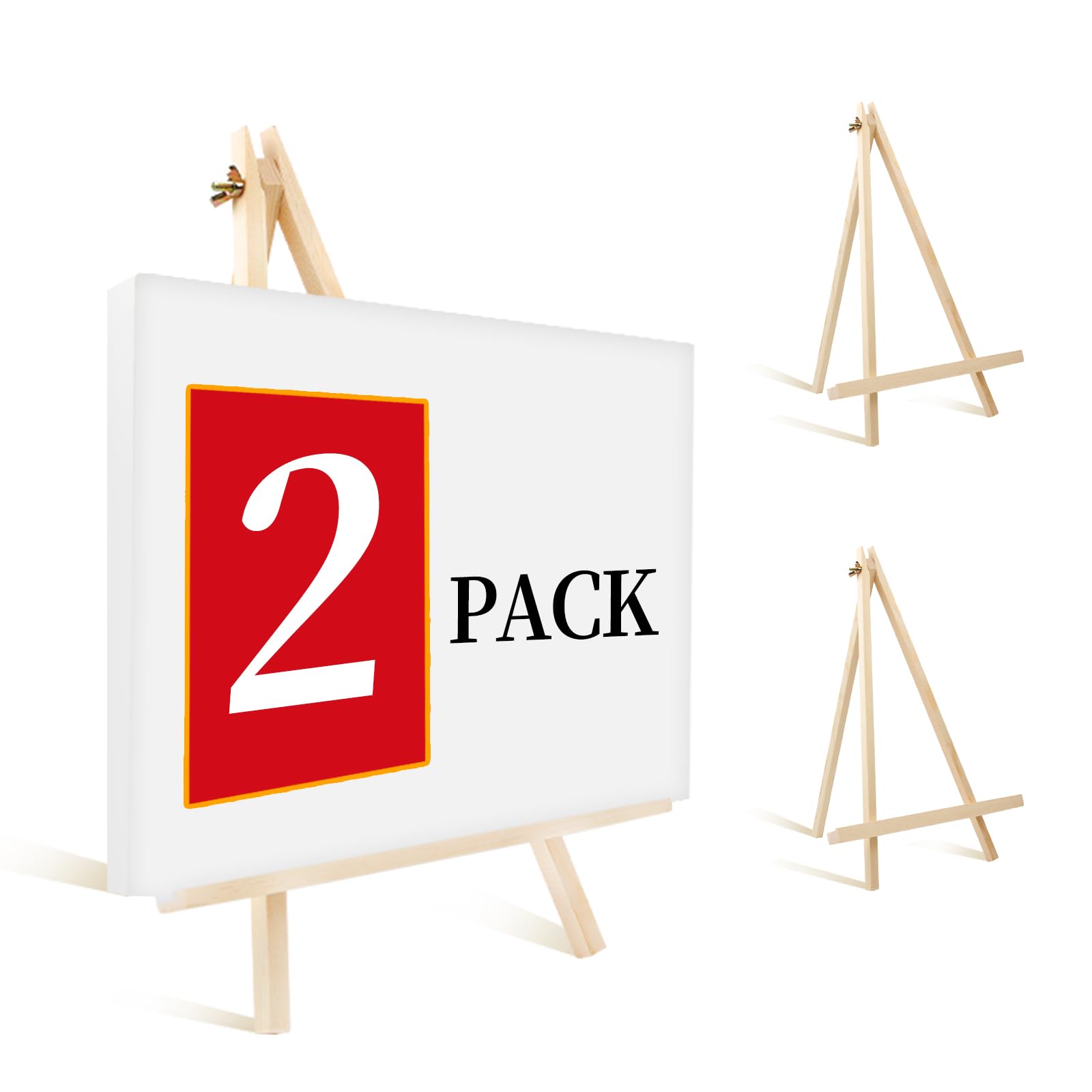 Photo 1 of 2 Pack 14 Inch Wood Easels, Tabletop Easels, Easel Stand for Painting, Tripod Painting Easels for Art & Crafts, Portable Canvas Holders