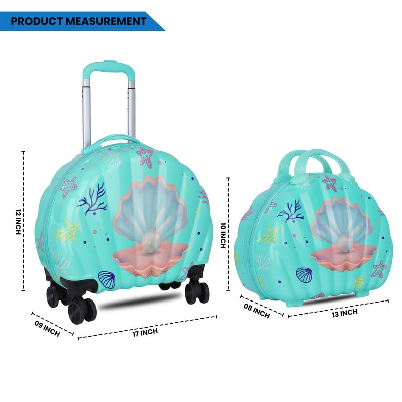 Image of Polo Class Kids Trolley Bag | Made with Polycarbonate | Durable and Waterproof | Trolley Bag for Kids - Green