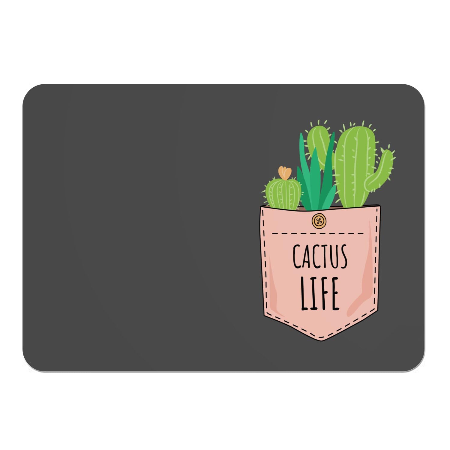 Sets de table en liège noirs Cactus Life 4 pièces 39,5x28,5 cm