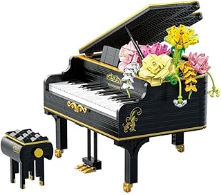 JOMIOD Concert Grand Piano Building Blocks Kit, 1311 Clamping Blocks Piano Architecture Toy Model Kit, Piano with Stool and Music Holder, Construction Toy Not Compatible with Lgo