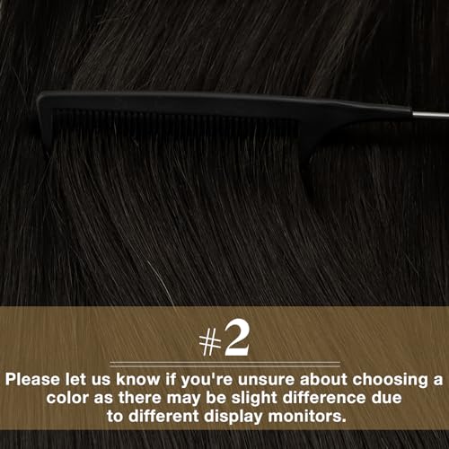 Image of Ve Sunny Hair Tape in Extensions Darkest Brown | Real Human Hair Tape ins,Silky Smooth,for Daily Wear,14Inch 25g 10Pcs