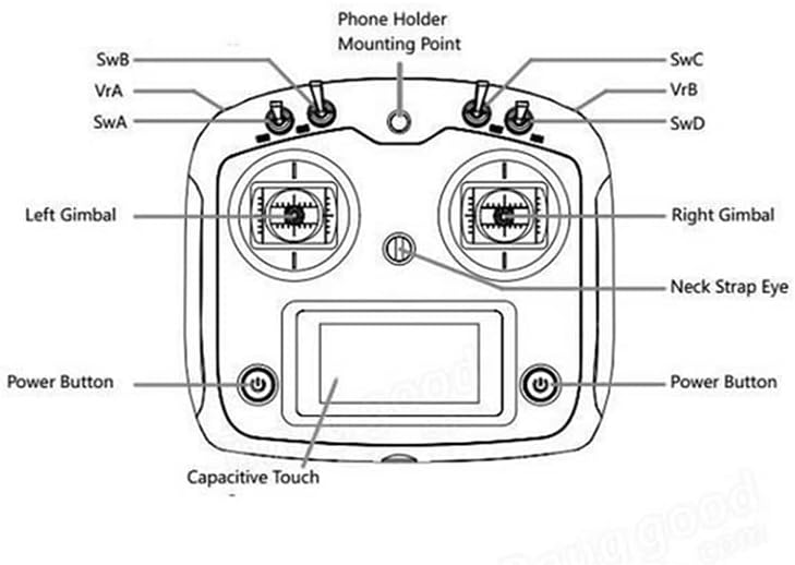 Miniatura 9 de 10 canales Control remoto 2.4G Hz Flysky I6S transmisor Sistema de radio Ia10B receptor Rc camión avión excavadora cargador