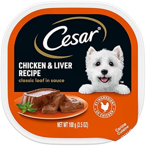 CESAR Wet Dog Food Classic Loaf in Sauce Chicken & Liver, (24) 3.5 oz. Trays Cover