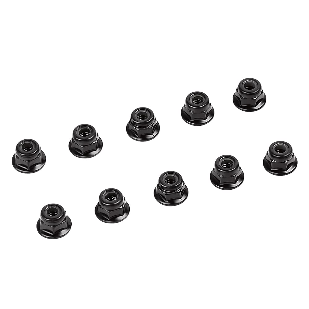 INJORA 10PCS M4 Wheel Nuts Metal Flanged Nyloc for 1/10 RC Car Crawler TRX4 TRX6 Axial SCX10