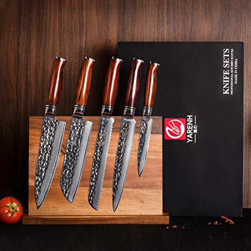 YARENH Kitchen Knife Set without Block, 5 Piece Professional Sharp Chef