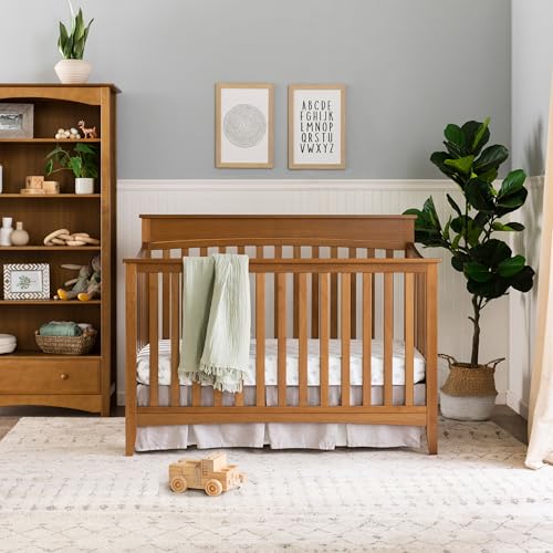 Image of daVinci Grove 4-in-1 Baby Crib Convertible to Toddler Bed, Daybed, Full-Size Bed - Easy Assembly - GREENGUARD Gold Certified - 4 Adjustable Mattress Heights, Conversion Kits Sold Separately - Chestnut