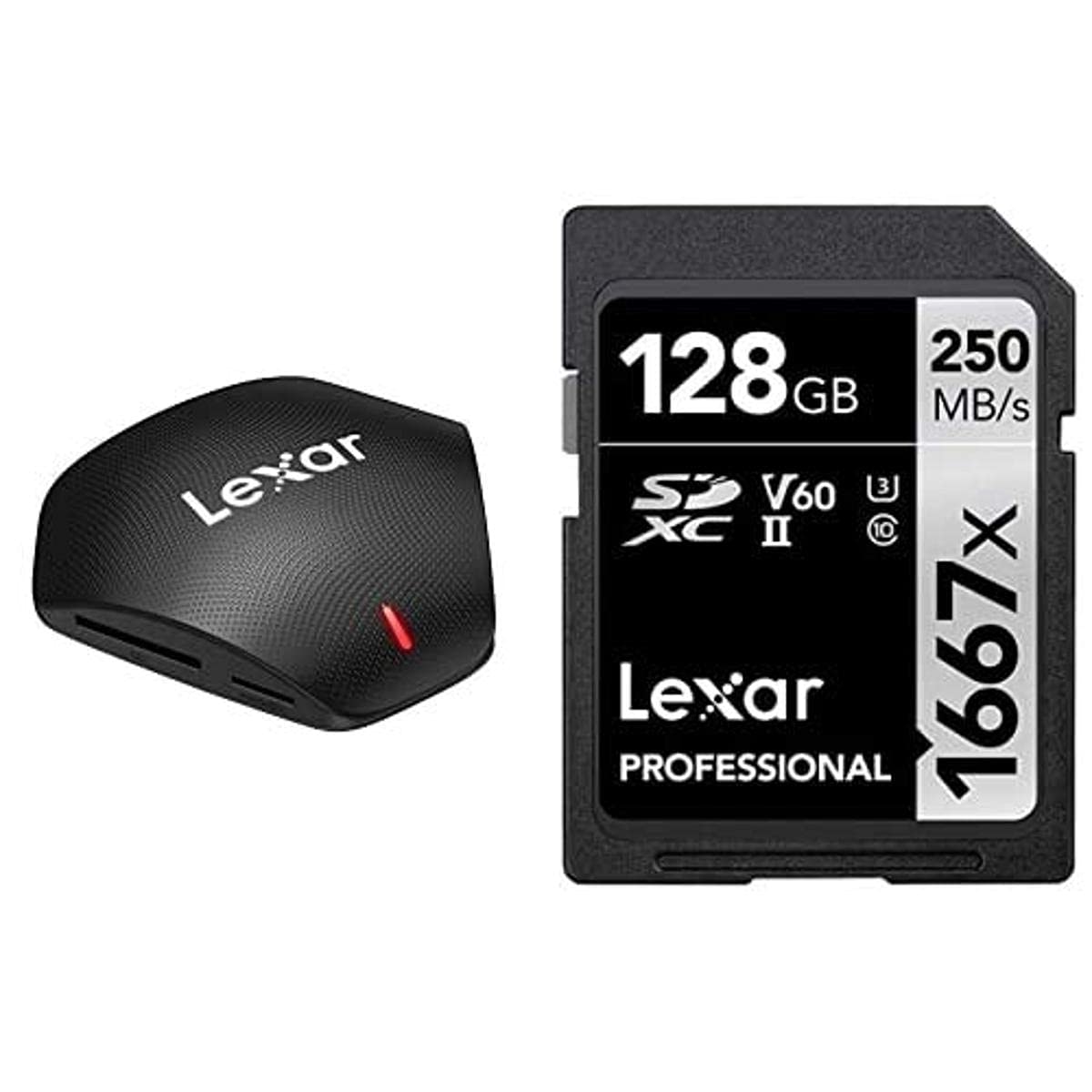 Lexar Lector Professional Multi-Card 3 en 1 USB 3.1 + Carte Professional 1667x 128 Go SDXC UHS-II