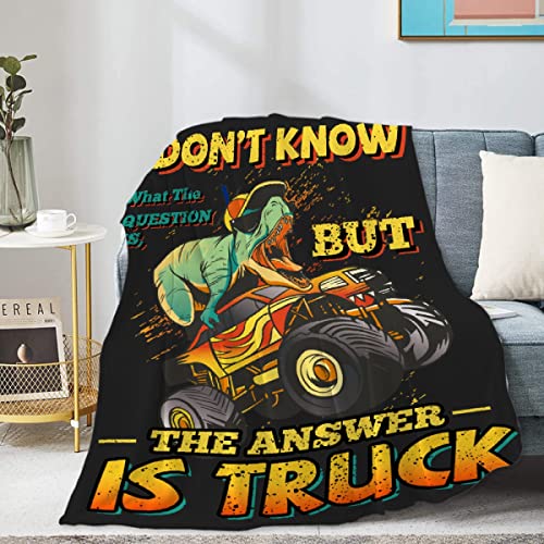 Homiehug The Answer is Truck Soft Blanket Funny Flannel Plush Gifts Cozy Fuzzy Throws for Nap Bedding Sheet Couch Car Decor Tapestries Child Non-Shedding 30