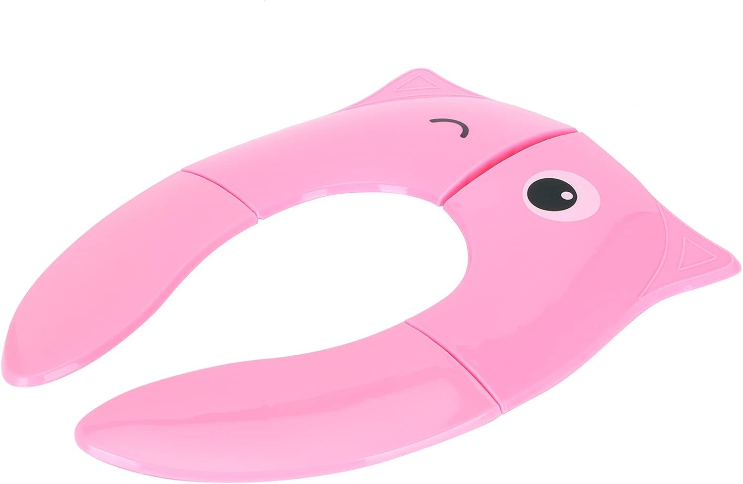 Folding Potty Seat Pad, Portable Baby Toddler Toilet Training Seat, Non - Slip Soft Cushion with Cute Cartoon Design for Home and Travel Use on Standard Toilets (Pink)