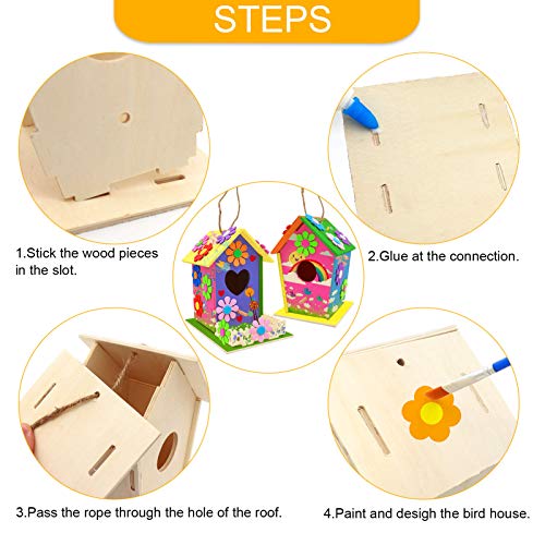 image for Oceanblues DIY Bird House Kit, Kids Crafts Wood Arts Build and Paint O