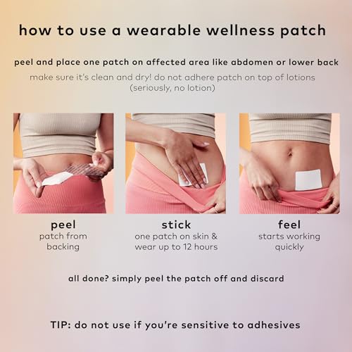 the good patch cycle period pain patch for cramps natural patch with menthol black cohosh plant powered wearable wellness large sized 16 total patches