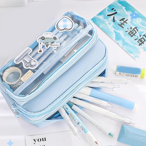Image of Storio Pencil Box Pouch for School Kids Girls & Boys Aesthetic | Cute Stationary Compass Box Case Organiser - (Colors as per Availability)