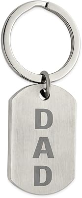 Chisel Stainless Steel Brushed Dad Key Ring