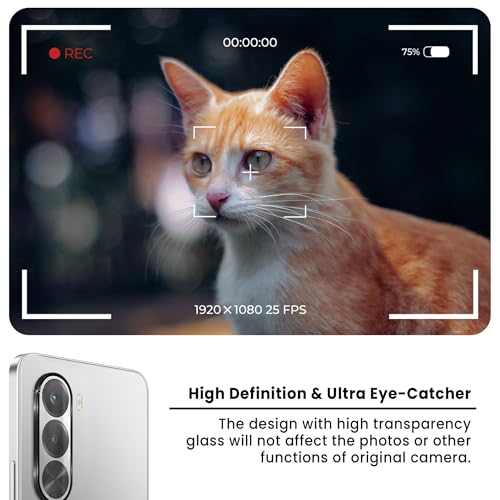 Image of ArmourPro Camera Rings Tempered Glass Compatible for Realme P4X (6.72 Inches) Tough HD Individual Aluminum Alloy Rings 9H Camera Cover, Scratch-Resistant,Camera Lens Protection| Black, 1 Pack