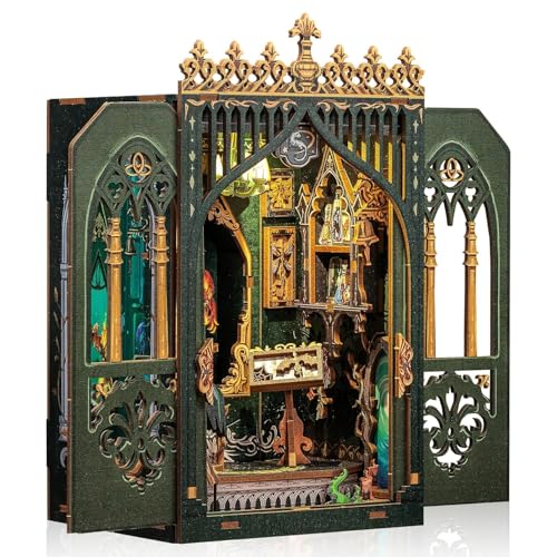 Image of Book Nook Kit - DIY Miniature House Dollhouse Kit for Adults and Teens, Booknook Tiny House Bookshelf Decor 3D Wooden Puzzle, Gifts for Family Friends. (The Darkness Herbarium)