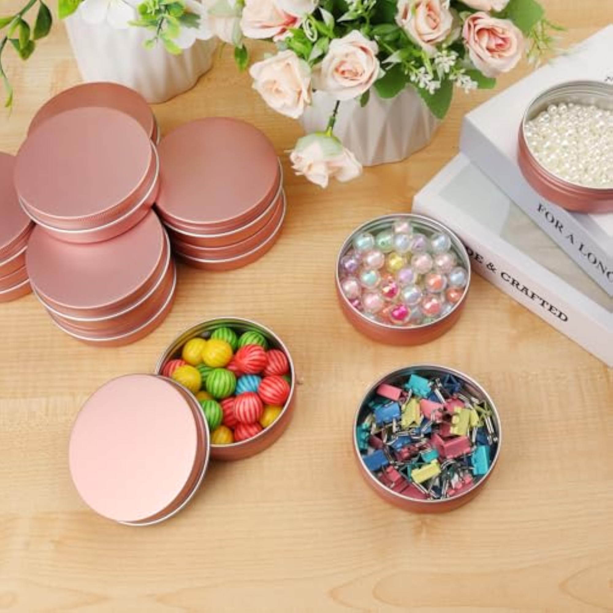 4 Ounce Aluminum Tins with Screw Tops, 48 Pcs