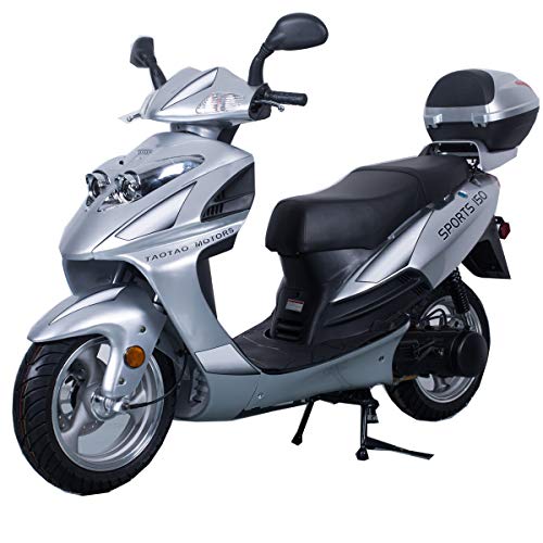 X-PRO 150cc Moped Scooter Street Scooter Gas Moped 150cc Adult Scooter Bike (Silver)
