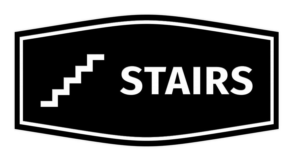 Signs ByLITA Fancy Stairs Sign (Black)-Small
