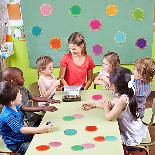 Image of Geyee 60 Pcs Circle Cutouts Confetti Colorful Circles Accents Large Confetti Circles Classroom Decorations Round Cutouts Class Jobs for Kids DIY Craft Bulletin Board Back to School Season