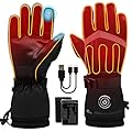 Heated Gloves for Men Women, 6000mAh Battery Rechargeable Hand Warmer Gloves with Touchscreen,Waterproof Electric Heated Ski Glove for Winter Outdoor Work Hunting Camping Snowboarding Hiking Raynaud