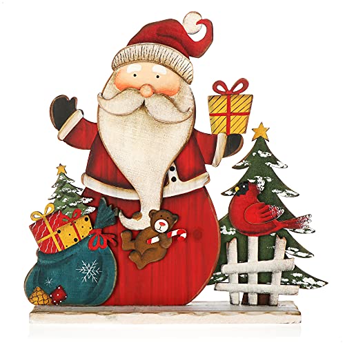 com-four® Dekorativer Aufsteller für Weihnachten - Weihnachtsmann...