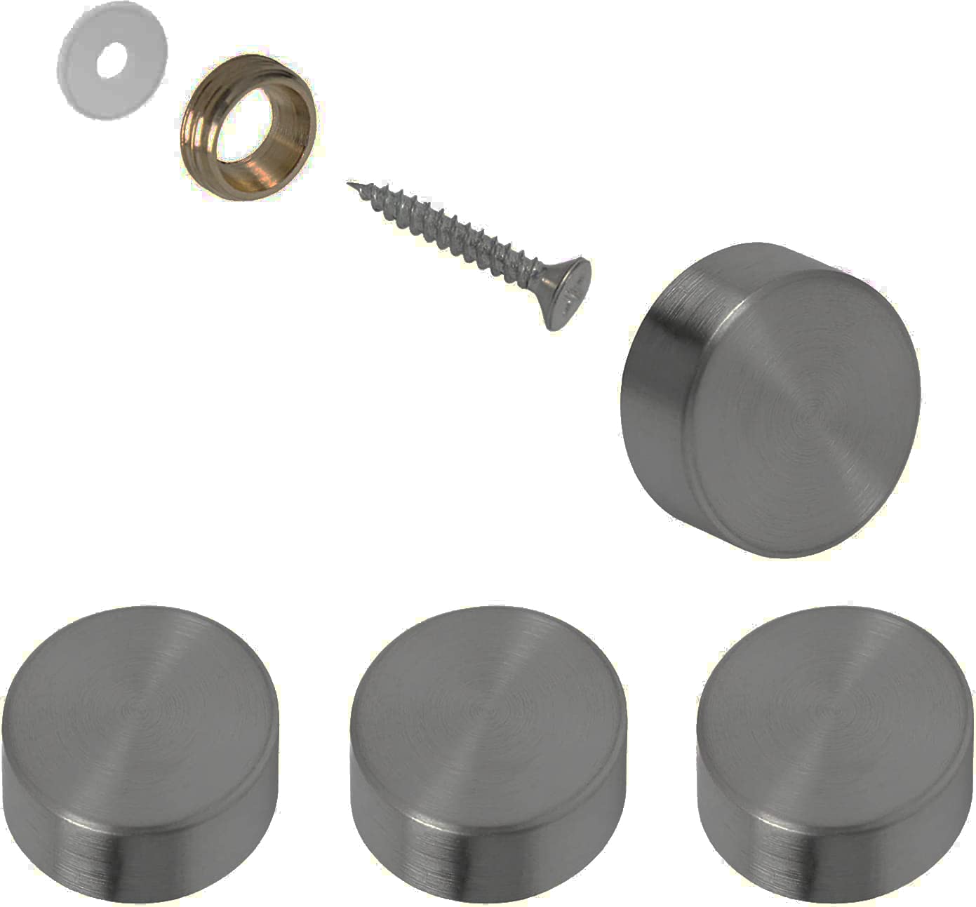 See full amazon price history chart for Alpha 18mm Screw Covers Caps Decorative (Solid Brass Construction) Mirror Screws Fasteners, 18mm Dia, Brushed Stainless Steel Alpha 18mm Screw Covers Caps Decorative (Solid Brass Construction) Mirror Screws Fasteners, 18mm Dia, Brushed Stainless Steel (B09PLGQ1PL) Amazon Price History, Amazon Price Tracker