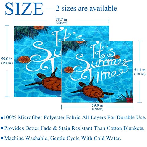 Couverture tortue de mer tropicale 150x130 cm douce pour lit et canapé